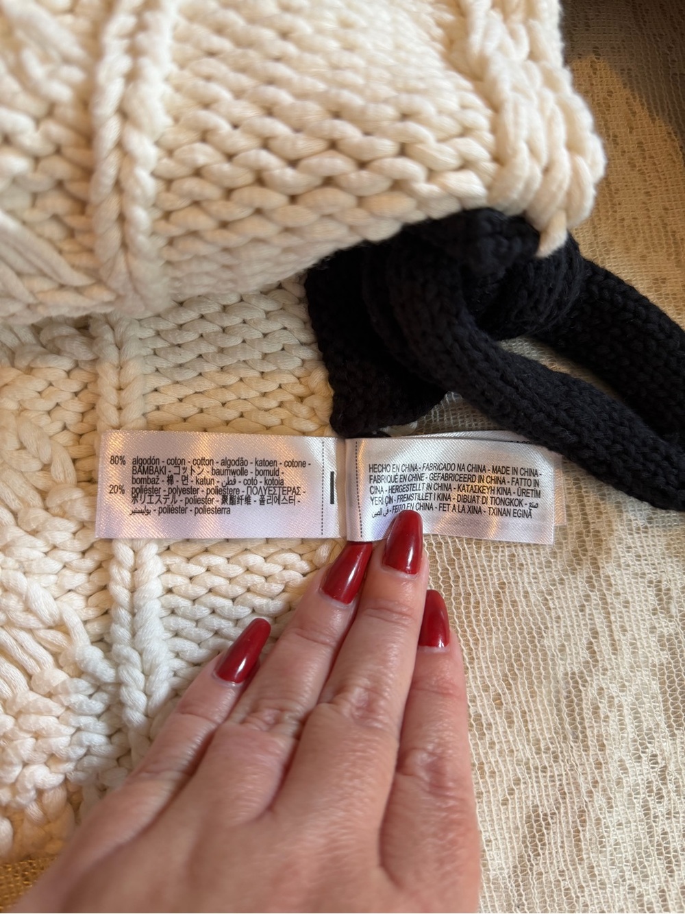 Zara chunky knit tie side crewneck sweater - Picture 8 of 10